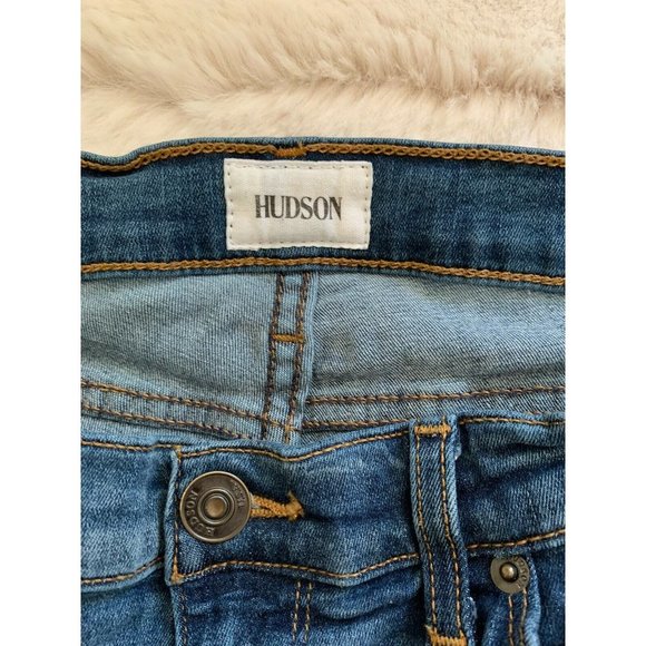 Hudson Jeans Krista Super Skinny Ankle Jeans Size 28 Raw Hem Distressed Light - Picture 3 of 9